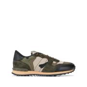 Valentino Garavani Camouflage Läder Sneakers Brun Multicolor, Herr