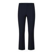 Max Mara Midnight Blue Stretch Bomull Byxor Blue, Dam