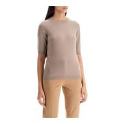 Max Mara Round-neck Knitwear Beige, Dam