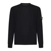 Stone Island Svarta Tröjor för Män Black, Herr