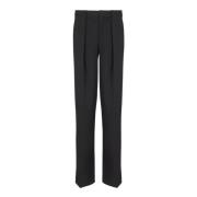 Balmain Veckade grain de poudre-byxor Black, Herr