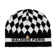 Balmain Ullmössa med logotyp Black, Dam