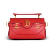 Balmain Slät läder B-Buzz 19 väska Red, Dam