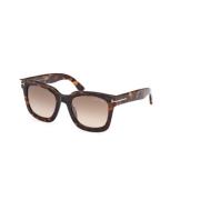 Tom Ford Brun Spegel Solglasögon Mörk Havana Ram Brown, Unisex