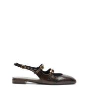 Stuart Weitzman Mary Jane Slingback Skor Brown, Dam