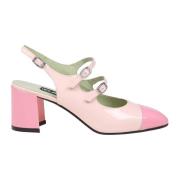 Carel Rosa Läder Slingback Pumps Pink, Dam