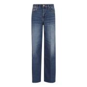 7 For All Mankind Blå Elephant Flare Jeans Blue, Dam