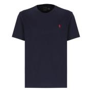 Ralph Lauren Blå Bomullst-shirt med Ikonisk Pony Blue, Herr