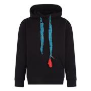 JordanLuca Svart Oversized Hoodie med Silver Studs Black, Herr