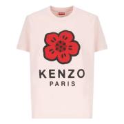 Kenzo Rosa Blommönstrad T-shirt Pink, Dam