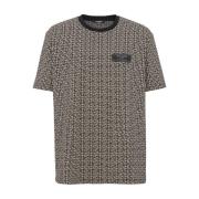 Balmain Monogram Logo Crew Neck T-shirt Beige, Herr