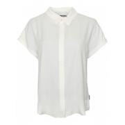 Armedangels Flowy Blus med Ståkrage White, Dam