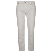 Eleventy Denim Stretch och Läderbyxor White, Herr