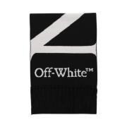 Off White Vändbar Ullsjal med Frans Black, Dam