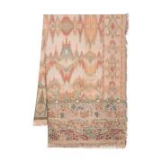 Pierre-Louis Mascia Grafiskt Tryck Beige Sidenscarf Beige, Dam