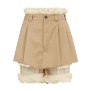 Maison Margiela Beige Lagers Shorts Fransad Kant Beige, Dam