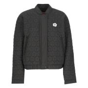 Kenzo Quiltad Svart Jacka med Logopatch Black, Dam