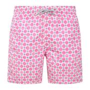 MC2 Saint Barth Geometrisk Målning Mönster Badshorts Pink, Herr