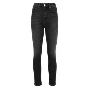 Pinko Vintage Mörkgrå Skinny Denim Jeans Gray, Dam