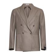 Tagliatore Texturerad Ufodrad Dubbelknäppt Blazer Brown, Herr