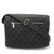 Chanel Vintage Pre-owned Canvas axelremsvskor Black, Dam