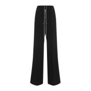 Rick Owens Svarta Wide Leg Byxor Black, Dam