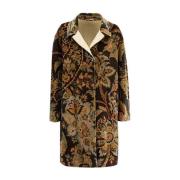 Etro Paisley Print Velvet Coat Green, Dam