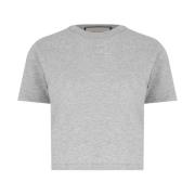 Gucci Kristall G Logo Cropped T-shirt Gray, Dam