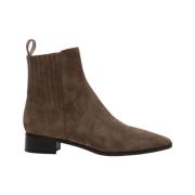 Parallele Taupe Mocka Chelsea Boot med Läderdetaljer Brown, Dam