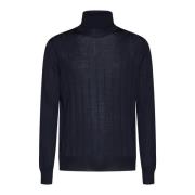 D4.0 Midnight Blue Roll-Neck Sweater Blue, Herr