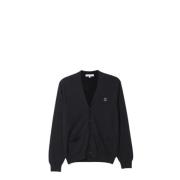 Maison Kitsuné Svart Fox Head Patch Cardigan Sweater Black, Herr