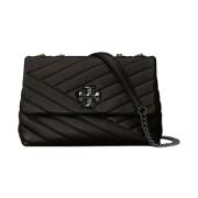 Tory Burch Liten Kira Chevron Konvertibel Axelväska Black, Dam