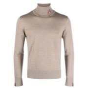 Thom Browne Merino Wool Turtle Neck Pullover Brown, Herr