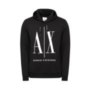 Armani Exchange Svarta Tröjor för Män Black, Herr