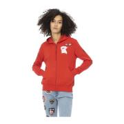 Mr&Mrs Italy Hoodie med Applikation - Långärmad Red, Dam