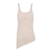 Cortana Alpacka Merino Silke Topp Asymmetrisk Beige, Dam