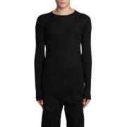 Rick Owens Svart Cashmere Biker Level Rund Hals Tröja Black, Herr