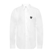 Comme des Garçons Play Logotyp-applikerad klassisk skjorta White, Herr