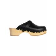 Youyou Studded Rock Träskor med 60 Gyllene Nitar Black, Dam