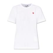 Comme des Garçons Play T-shirt med logopatch White, Dam