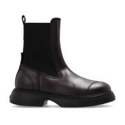 Ganni Chelsea boots med logotyp Brown, Dam