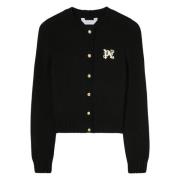 Palm Angels Monogram Cardigan Svart Black, Dam