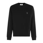 Maison Kitsuné Räv Huvud Patch Sweatshirt Black, Herr