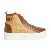 Alviero Martini 1a Classe Höga Top Sneakers Brown, Dam