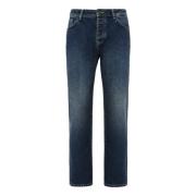 Boggi Milano Stretch Denim Jeans Blue, Herr