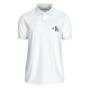 Calvin Klein Monograma Short Sleeve Polo White, Herr