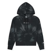 Champion Tie-Dye Print Cropped Hoodie Gray, Dam