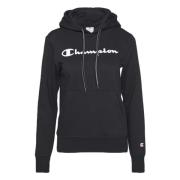 Champion Hooded Sweatshirt Hoodie Black, Dam