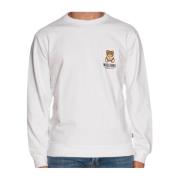 Moschino Crewneck Sweatshirt White, Herr