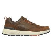 Skechers Lace Up Leather Sneaker Slippers Brown, Herr